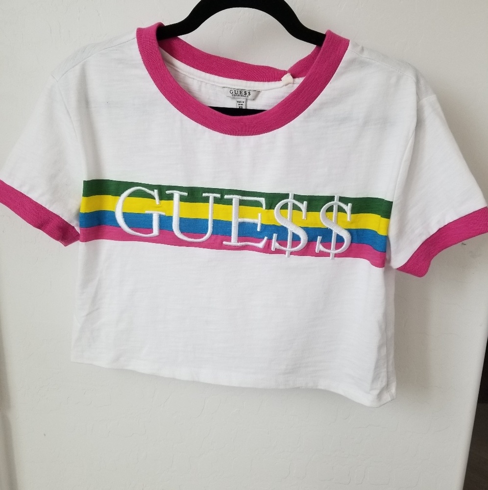 *SOLD* GUESS ASAP Rocky Cropped Ringer Tee